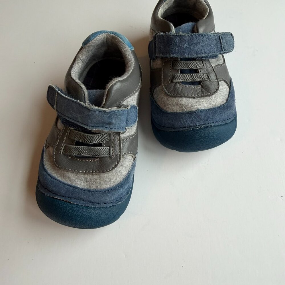 Baby Walking Shoes 5W Tucker and Tate Mixed Blue Leathers and Gray - Picture 5 of 14
